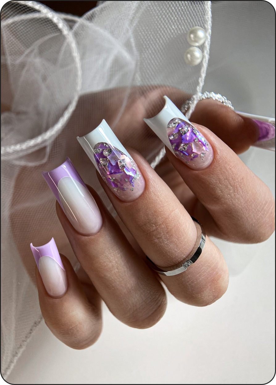Sculpted nail design from the course