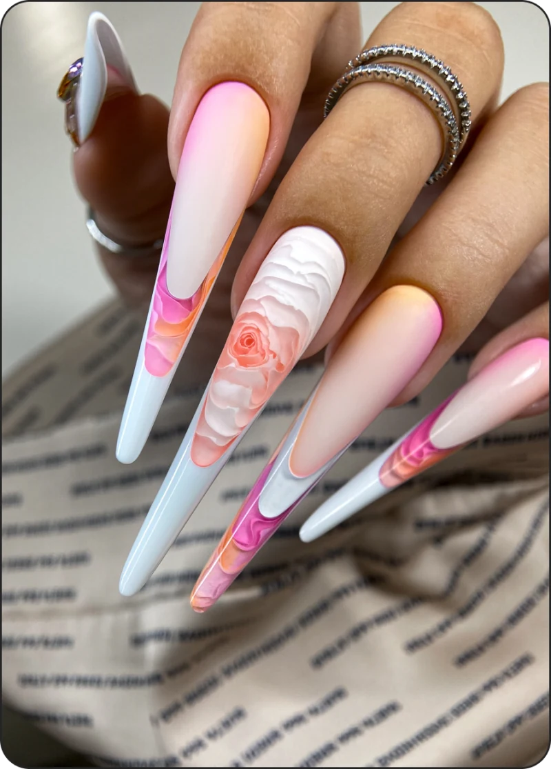 Sculpted nail design from the course