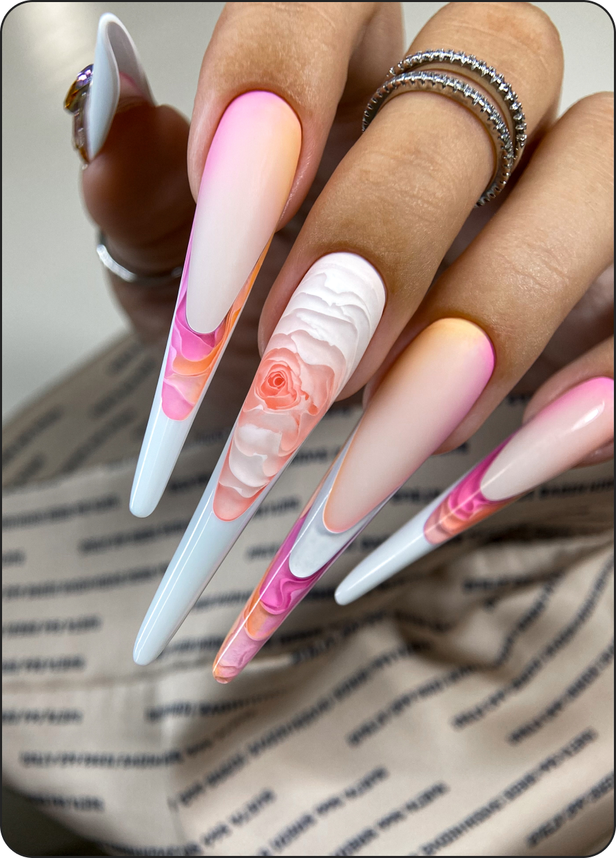 Sculpted nail design from the course
