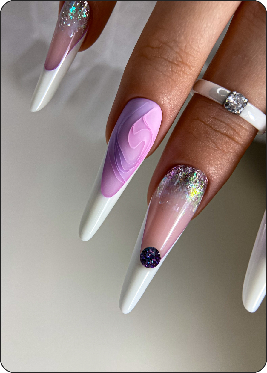Sculpted nail design from the course