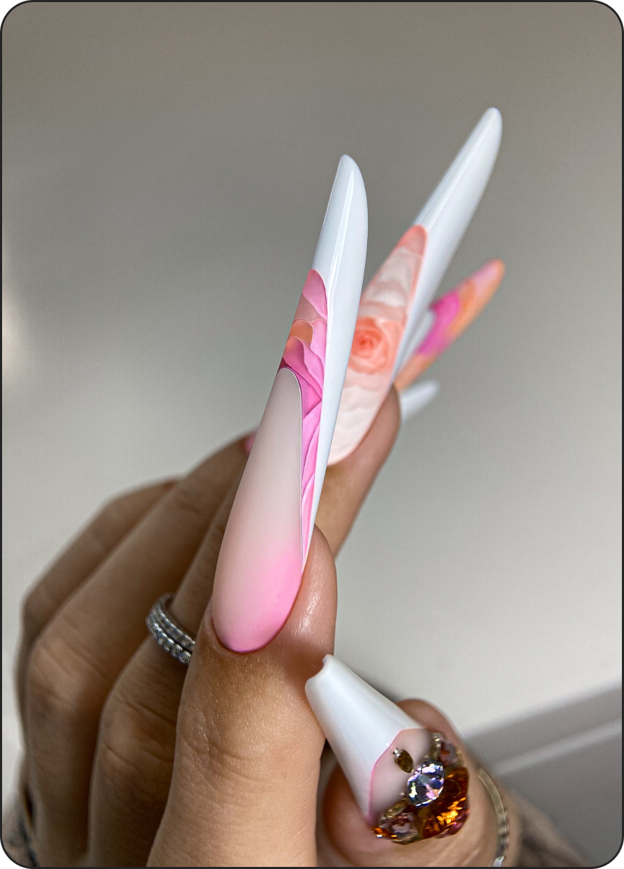 Sculpted nail design from the course