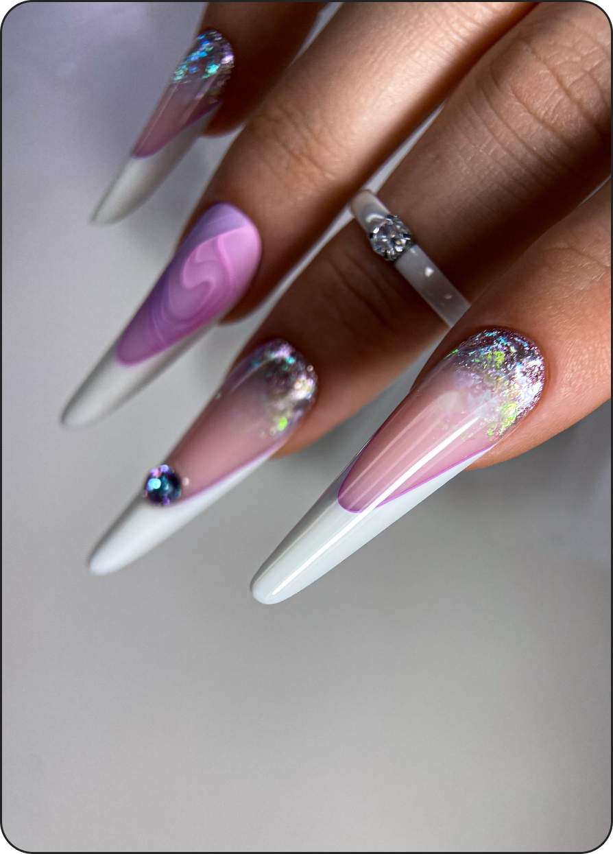 Sculpted nail design from the course