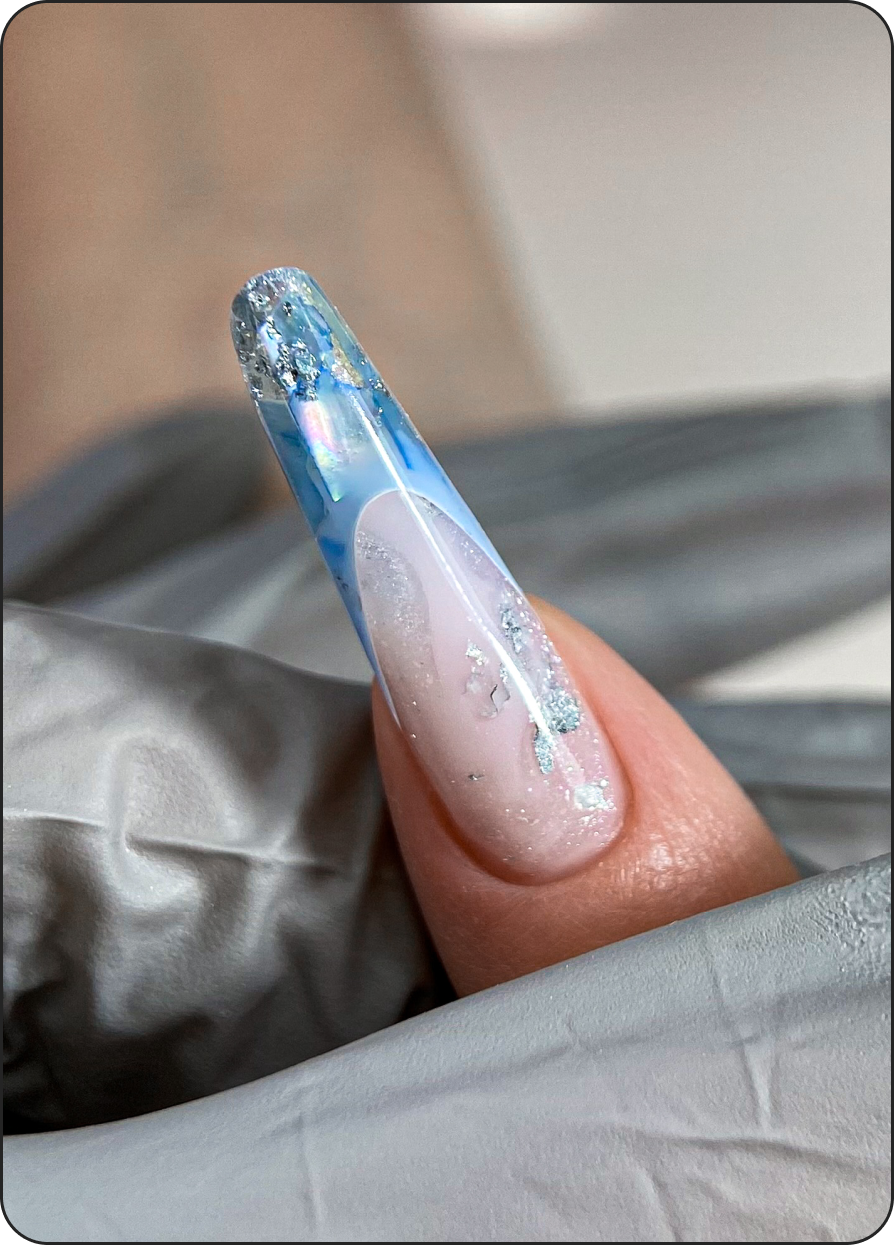 Sculpted nail design from the course
